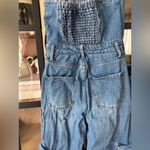 Wild Fable  strapless denim jumpsuit utility corset cargo barrel leg jeans Photo 6