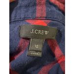J.Crew Womens 12 Boy Shirt Plaid Long Sleeve Button Down Shirt Blue Red Flannel Photo 3