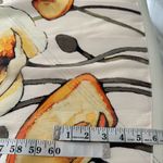 100% Silk Long Scarf cream with big yellow/mustard color flowers 23.5 x 65.5 in. Yellow Photo 5