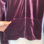Only Hearts NYC | Velvet Full-Zip Hooded Lightweight Jacket in Burgundy Sz Small Photo 5