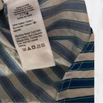 J.Crew Button Down Top 100% Stripes Blue Green White Sz 2 NWT Photo 6