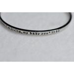 Source Unknown Loving Mother Message  Bangle Silver Tone Bracelet Photo 2