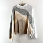 Abercrombie & Fitch Abercrombie Long Sleeve Multicolor Neutrals Sweater Gray Tan Brown L / XL Photo 2