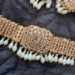 Indian Pakistani bridal wedding pearl jewelry set Gold Photo 1