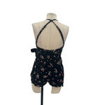 Free People Tango at Night Black Floral Print Wrap Romper Size 2 Photo 6