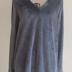 Natori  Velour Oversized Gray Pullover Sweater Photo 0