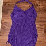 Purple tankini and short swim suit set halter top Size M Photo 1