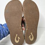 Olukai  Paniolo Brown Leather Sandals Flip Flop Size 8 Women’s Photo 1