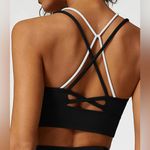 Berlook Activewear Black Contrast X Cross Sports Bra Photo 4