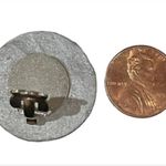 Fabulously Unique Terra Cotta Painted Button Style Clip On Earrings White Photo 6