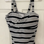 Catalina  Women’s Black And White Striped‎ Swimsuit Top Only- size 1X Photo 0