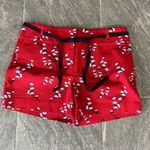 Loft Red Cherry Blossom Floral Print Riviera Shorts Photo 1