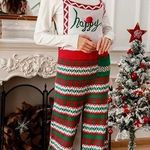 Eyeshadow JOY Christmas Knit Straight-Leg Overalls Holiday Jumpsuit Size L NWT Photo 0