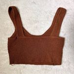 Kendall + Kylie Brown Ribbed Cropped Tank Top Photo 4