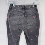 Hollister Vintage Y2K  Curvy High-Rise Mom Jeans Rose‎ Embroidered Black sz 00R Photo 4