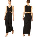 MISA Los Angeles  Athema Cutout Waist Sleeveless Maxi Dress Black Size L NWT Photo 1