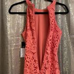Lulus  Love Poem bright coral orange lace mini dress, size S, NWT Photo 5
