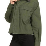 Anthropologie  Twelve by ontwelfth Green Jacket with Fuzzy Collar Sz. M Photo 0