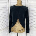 Victoria's Secret Victoria’s Secret Velour Embroidered Open Split Back Shirt Black Small Photo 4
