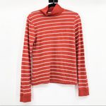 RE/DONE  Orange Striped Mock Neck Long Sleeve Shirt Top Small Photo 5