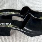 Mad love  Shiny Black Block Heel Slides Sandals Size 9 Photo 0