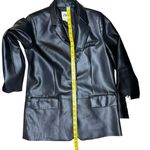 ZARA Faux Leather Oversized Blazer Jacket Black Bloggers Favorite Career Small Photo 13