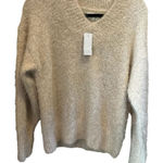 Lou & grey Women's V-Neck Long Sleeve Sweater Ivory tan XS Pullover Casual Photo 0