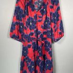 Draper James Martina Mini Dress in Magnolia Jacquard Dot Size XXL Red Floral Photo 2