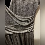 Maeve Anthropologie Tamera Silver Dress Wrap Jersey Ruched Womens small Photo 5