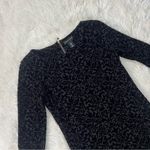 Adrienne Vittadini Black Burnout Velvet Floral Mini Dress Size Small Photo 1