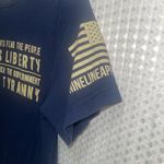 Bella Canvas Nine Line Liberty Tyranny Graphic Tee Small Navy USA Flag Photo 3