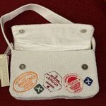 NWT Viral Travel Passport Cities Beaded Bag Made in India Handcrafted Handmade White Photo 3