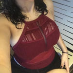 Afriel & Tabbris maroon red burgundy fits like a size small swim suit one piece Photo 0