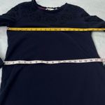 Boden Navy Blue Eyelet Sweatshirt Dress Mini Long Sleeve Crew Neck Solid Size 8 Photo 5