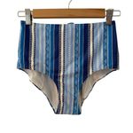 Lemlem NEW  Eshal Striped High Waist Bikini Bottom Blue XS Photo 2