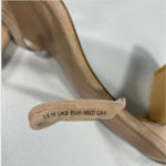 The Drop Faux Suede Square Toe Heeled Sandals Womens 10 Double Straps Pink beige Photo 4