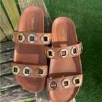 Moda Milan Slide‎ In Caramel Leather Larroudé Size 8 NWOB Photo 1