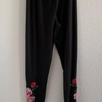 Agnes & Dora Black Floral Embroidered Leggings XS Photo 3