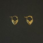 18K Gold Plated Love Heart Hoop Earrings for Women Photo 0