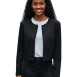 Narciso Rodriguez For Design Nation Women's Snap Button Black Crop Blazer Large Photo 0