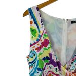 Lauren Ralph Lauren Purple Multi Paisley Faux Wrap Midi Crepe Dress Size 6 Job Photo 3