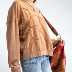 easel  Flower Patch Mineral Washed Terry Knit in Brown Size S Photo 0