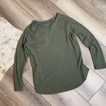 American Eagle  Soft & Sexy Plush Waffle Knit Olive Green Tee Photo 0