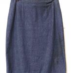 Bloomingdales Vintage 90s Denim Skirt Jean Pencil Floral Ruffle Western 10 Photo 0