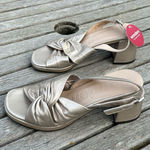 Wonders F8202 Twist Antique‎ Gold Block Heels nwt size 36 Photo 0