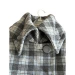 SOIA & KYO Fiona Grey Tartan Plaid Plaid Wool Jacket With Large Collar XS CLssic Photo 11