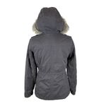 Aeropostale Y2K Utility Jacket Womens S Faux Fur Lined Hood Military Bomber Gray Photo 3