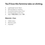 Aerie  Natural Crochet Button Shirt Women’s S Boho Peasant Blouse Lace Ruffle Photo 12