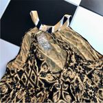 Free People NWOT Mimi Oversized Tank Top Tunic Sleeveless Black Gold Print Boho Photo 11