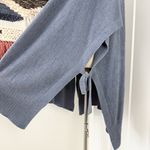 Barefoot Dreams  CozyChic Ultra Lite Side Tie Hi Low Poncho Blue Sz S/M Photo 3